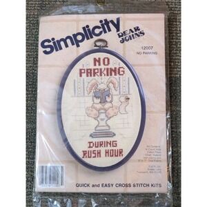 Simplicity Dear Johns Bathroom Cross Stitch Kit No Parking Oval 12007 Sealed‎